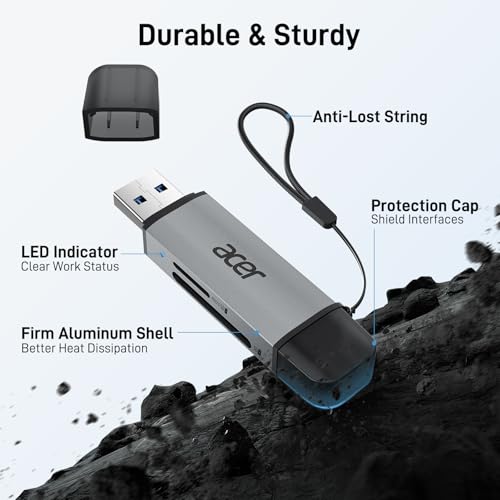acer SD Card Reader USB C, Dual Slots USB Type C to Micro SD Card Adapter - image 7