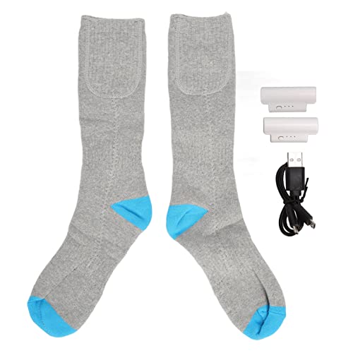 ZIXINNKC Calcetines calefactores eléctricos temperatura ajustable calcetines calentados con batería recargable lavables de alta elasticidad