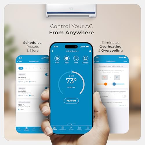 Image of Breez Max Smart WiFi Thermostat for Mini-Split, Window, Portable AC (Black)