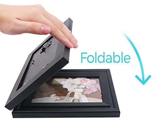 Jd Concept Vertical Horizontal Combo, Double 4X6 Black Wood Folding Picture Frame, Opening 3.5X5.5, Desk-Top Or Wall Mounted, Portrait And Landscape View #TOP2