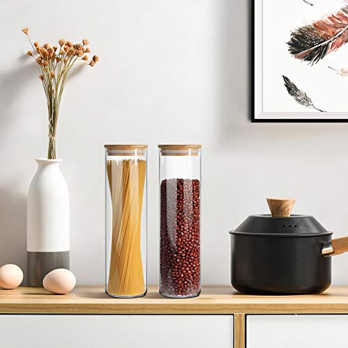 image for ComSaf Glass Spaghetti Pasta Storage Container for Kitchen Pantry with