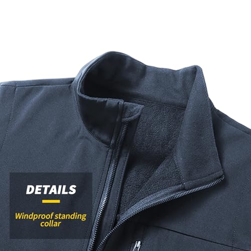 Image of PEGENO Men's Lightweight Softshell Golf Vests Fleece Lined Outdoor Windproof Sleeveless Jacket for Running Hiking Sports