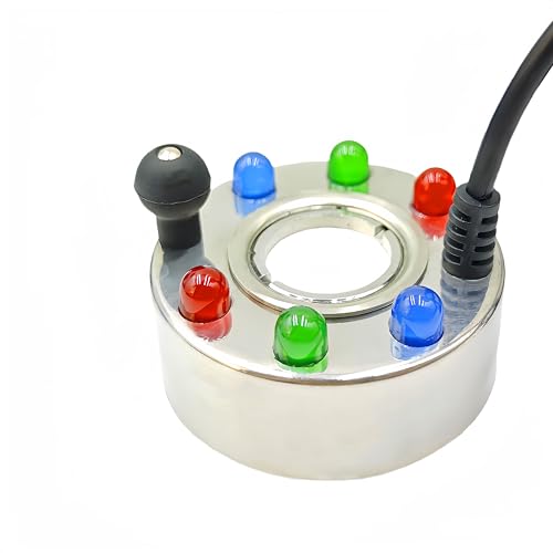 Akeydeco ハロウィンパーティーミストメーカー、超音波水池噴水霧器 12 LED レッド イエロー ブルー ライト 点滅 アルミニウム アトマイザー 空気加湿器 Rockery 水槽 花瓶 バードバス デコ