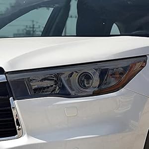 CGFZNUB Auto Koplamp Beschermfolie Koplamp Transparant Zwart TPU Sticker, voor Toyota Highlander 2014 2015 2016 2017…
