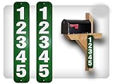 Curb-N-Sign 2 Reflective Mailbox Address Numbers Plaques, Custom Address Numbers for Outdoor House, Pre-drilled Holes for Easy Installation (Green)