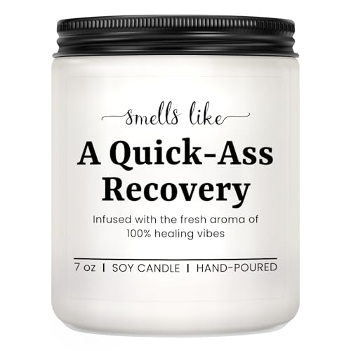 KLL Funny Get Well Soon Gifts: Surgery Recovery Gift for Women Men Cancer Comfort Gift Feel Better Present Funny Injury Sick Quick Recovery - Lavender Scented Candle