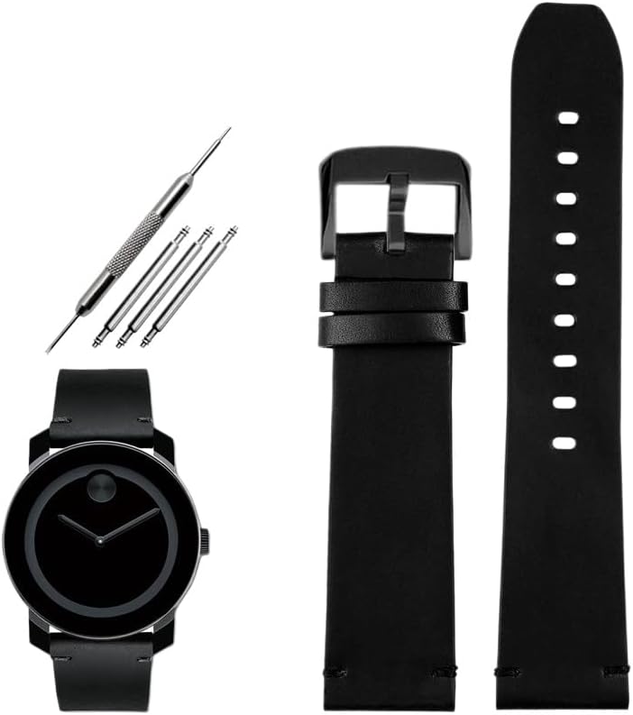 Men's leather watch strap suitable Compatible with for Movado Port BOLD series 3600305/306/307 leather watch strap accessories 22mm