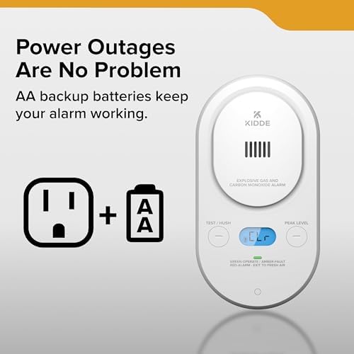 Kidde Carbon Monoxide & Explosive Gas Alarm, Plug-in & AA Battery, COPDLG Detail
