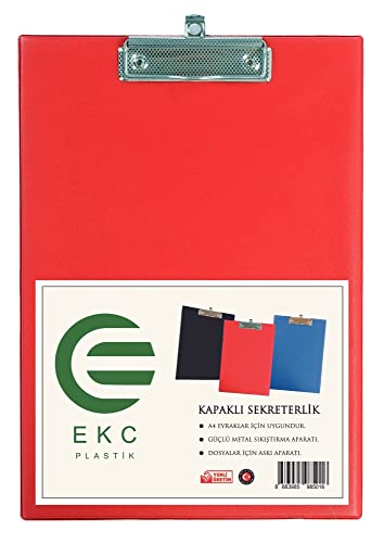 A4 Kapaklı Kırmızı Sekreterlik, Bloknot Yazı Tablası ve Clipboard