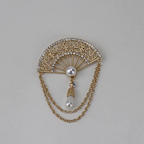 YUNHOME Broche Epingle Broches Pins Pince À Châle Taux De Débit Vintage Coffre À Broche De Ventilateur De Perles-Grand