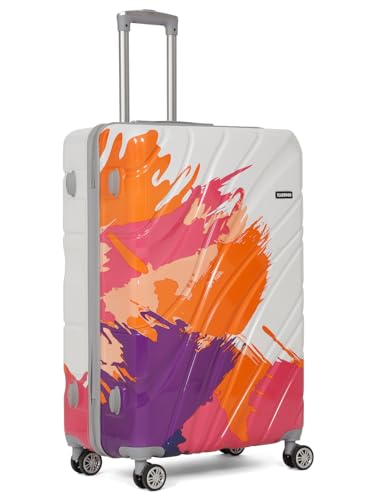 Image of Teakwood World Small 75 cm Check in Size Trolley Bag Polycarbonate 360 Degree 8 Wheels Luggage Bag with TSA Lock, Adjustable Handle Trolley Bags for Travel, Suitcase for Travel | Wave Pink