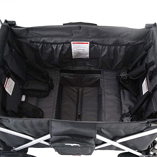 Keenz 7S+ 4 Seater Stroller Wagon – Push Pull Folding Wagon Stroller – Collapsible Quad Kids Wagon With Seats And Harnesses – Folding Stroller Cart With Canopy For 12M+ Babies And Toddlers, Black #TOP6