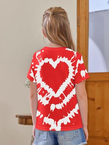 Image of Girls Short Sleeve T Shirts Kids Summer Tops Crewneck Tees 5-14 Years