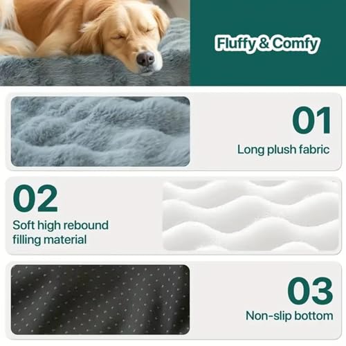 Lit nuage imperméable pour chien : tapis antidérapant et déhoussable lavable - 4