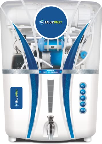 Image of BLUEMIST 12 L Premium black Copper RO Water Purifier | RO+UV+UF+TDS Control | Purified Water with Goodness of Copper (Copper RO Water Purifier) | Colour White
