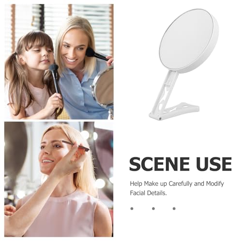 Espejo portátil doble cara plegable para maquillaje miniatura 7