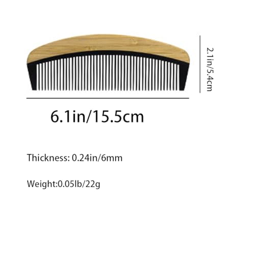 Peine Natural de Bambú y Bakelita 15.5 cm Negro miniatura 2