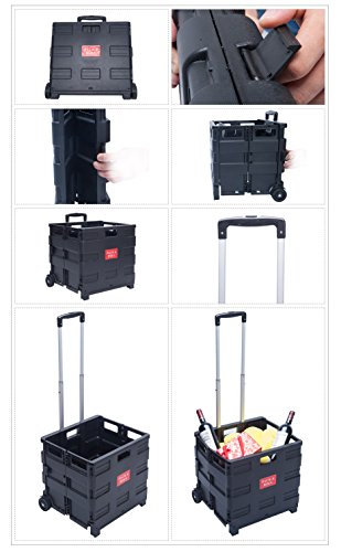 DXP Transport Trolley klappbar bis 35kg Einkaufstrolley Einkaufswagen Klappbox Transportwagen Shopping Trolley Faltbox… – Bild 7