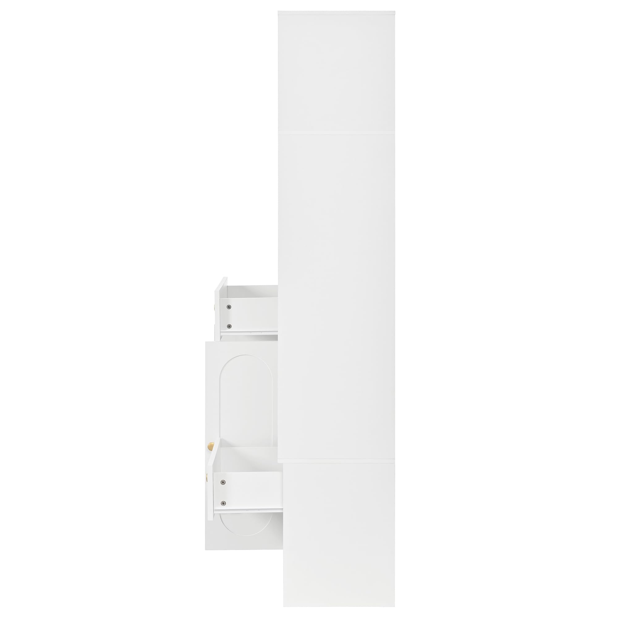 Perchero compacto con espejo, banco y zapatero, con gancho, juego de muebles de pasillo, color blanco