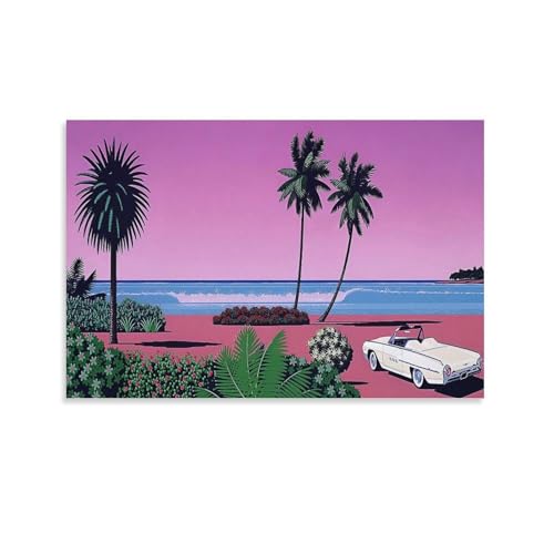 永井博 ポスター クール 壁アート キャンバス パネル オフィス装飾 ぶら下がる 版画 ギフト16x24inch(40x60cm)