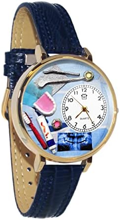 Whimsical Gifts Dentist Dental Hygienist 3D Watch | Gold or Silver Large or Small | Unique Fun Novelty | Handmade in USA | Leather Watch Band