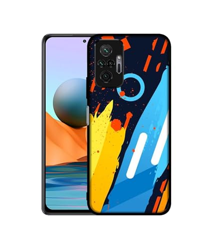 Image of Abstract Stripes Geometric Figures Design Premium 2D Printed Metal Back Case Cover for Mi Redmi Note 10 Pro 4G / Note 10 Pro Max 4G