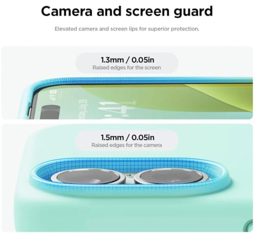 Image of Premium Liquid Silicone Case for iPhone 16 (6.1 Inch) - Slim Full Body Protective Back Cover with Soft Microfiber Lining, Anti-Slip Grip Scratch Resistant Phone Case(Sea Green)