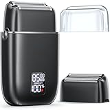 Emochies Stylish, Rose Gold, Ultra-Thin Electric Razor Electric Shaver for Men,Upgraded Foil Shaver with 3 Speeds, Double Floating Blade IPX7 Waterproof Wet/Dry LED Display USB Type C Rechargeable