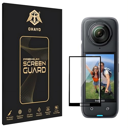 Image of OHAYO Military Strength Screen Protector For Insta 360 X4| 9H+ Hardness, Strong Protection, Full Screen Edge-to-Edge Cover, Scratch Resistant, Bubble-Free Install, Ultra HD Clarity,With installation kit (Not Tempered Glass)
