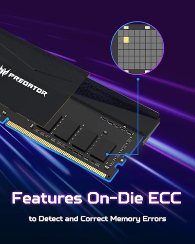 Image of Acer Predator Pallas II DDR5 6000MHz 32GB (2X 16GB) CL30 Desktop Memory DDR5 Series (PC5-48000) Intel XPM 3.0 Compliant AMD Expo Memory Kit Black BL.9BWWR.433