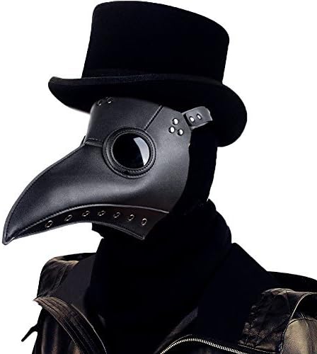 Raxwalker Plague Doctor Mask Retro Leather Steampunk Halloween Costume Long Nose Bird Beak Cosplay Props