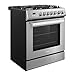COSMO COS-305AGC 30 in. 5.0 cu. ft. Freestanding Single Oven Gas Range with 5 Burner Cooktop and Heavy Duty Cast Iron Grates in Stainless Steel