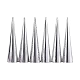 Kopida Cream Horn Molds 6PCS Stainless Steel Horn Molds Cone Croissant Cream Horn Bread Cream Puff Pastry Roll Brioche Mold Waffle Cone Mold Baking Tool