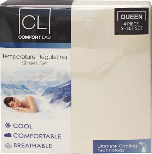 Posh Home Comfort Lab Temperature Regulating Ultimate Cooling Technology Luxurious All Year Round Cool Comfortable Breathable 4 Piece Sheet Set (Queen, Sand)