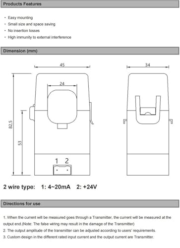 Transformateur de courant noyau divisé AC 150A pour automate