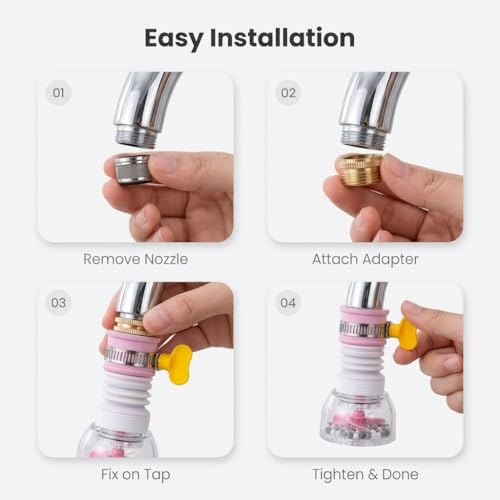 Image of 360 Rotating Water Faucet Aerator (Pack of 2) | Anti-Splash Tap Nozzle | Adjustable Expandable Faucet Sprayer | Kitchen & Bathroom Tap Filter Attachment