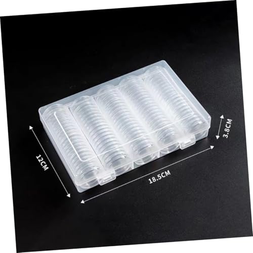 100 cápsulas transparentes protectoras de monedas con caja miniatura 6