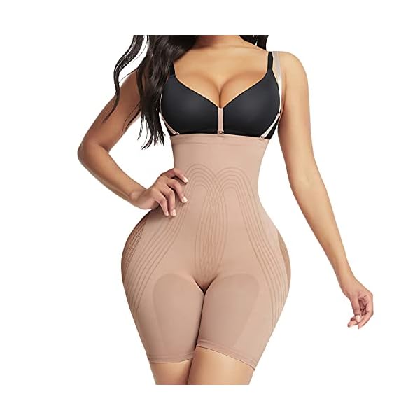 Lover-Beauty Butt Lifting Shapewear for Women Tummy Control Fajas BBL Shorts Butt Lifter Seamless Body Shaper, Brown, 3XL/4XL