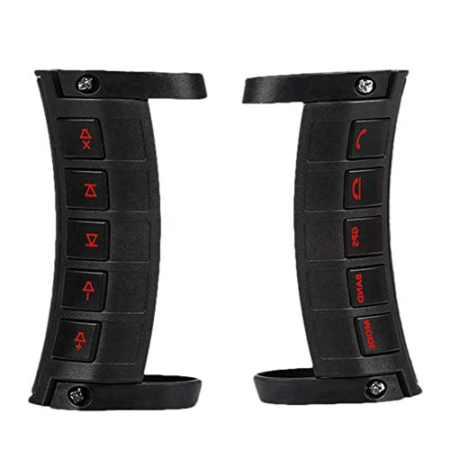WonVon LED Steering Wheel Button Remote Control,Universal Multi-Function Car Steering Wheel Remote Control Mini LED Two-Way Wireless DVD Navigation Button Control Remote Bluetooth Stereo GPS