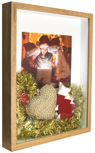 BD ART Box 3D 30x40 cm Objektrahmen Bilderrahmen, Quadratische Eiche zum...