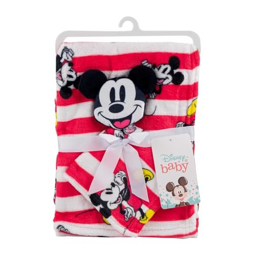 Couverture Mickey Mouse Disney et doudou à rayures rouges - 2