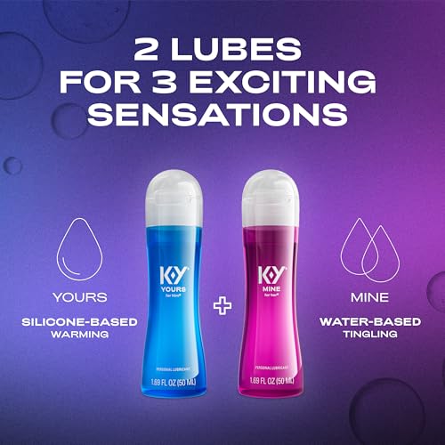 Image of K-Y Yours & Mine Couples Lubricant, Sensorial Personal Lube, 2 x 1.69 FL OZ