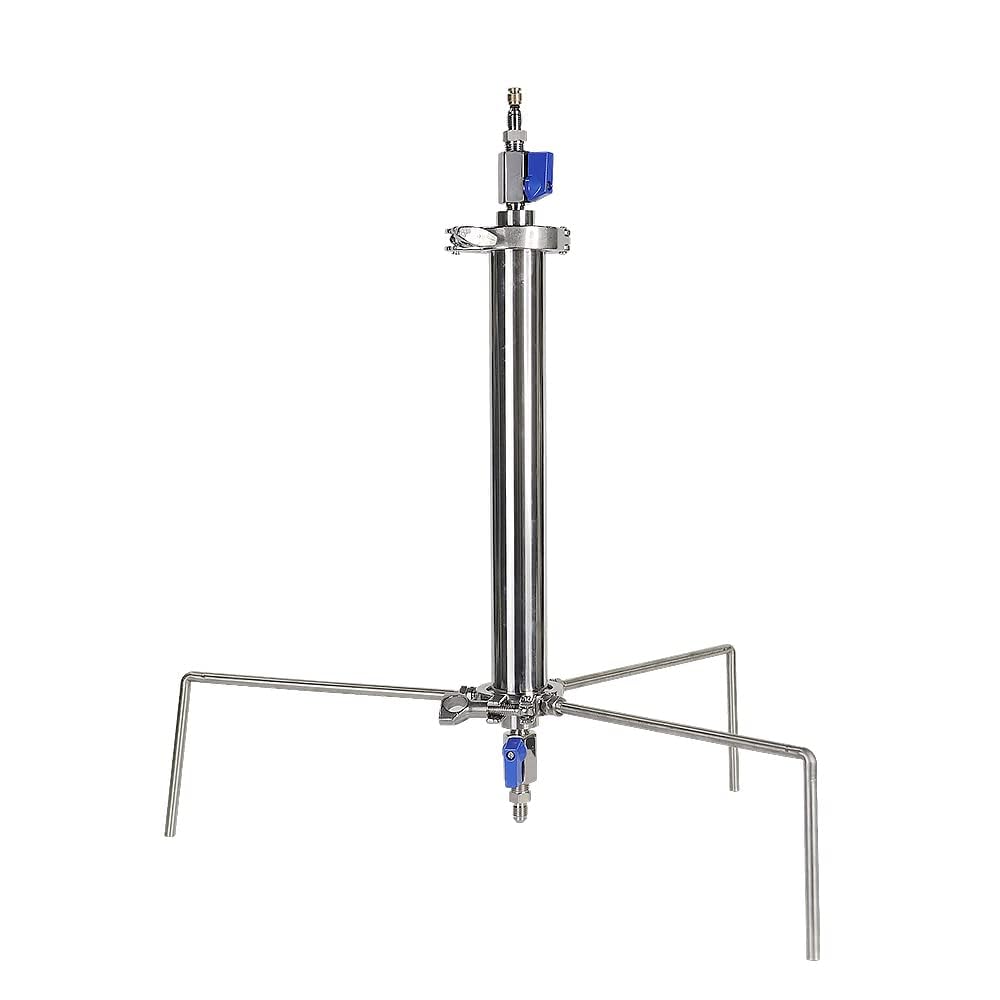 45G Vakuumkammer-Kit aus Edelstahl Closed Loop Extractor Stainless Steel Vacuum Tube Kit with Tripod for Plant Purification and Extraction, Laboratory Extraction Tanks