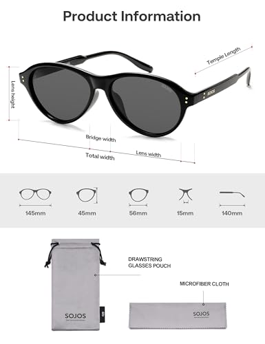 Image of SOJOS Retro Aviator Polarized Sunglasses for Women Men Vintage 70s Style UV Protection Womens Mens Shades SJ2701