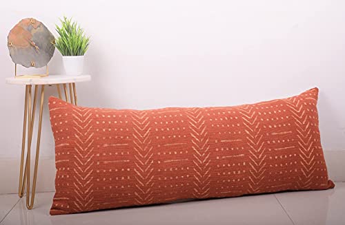 Trade Star Large Throw Pillows Covers Handmade Body Lumbar Pillow Cover Ethnic Bed Cushion Sham Indian Pillow Case For Home Office Sofa Decor (Rust (Snow), 14 X 36 Inch) #TOP2