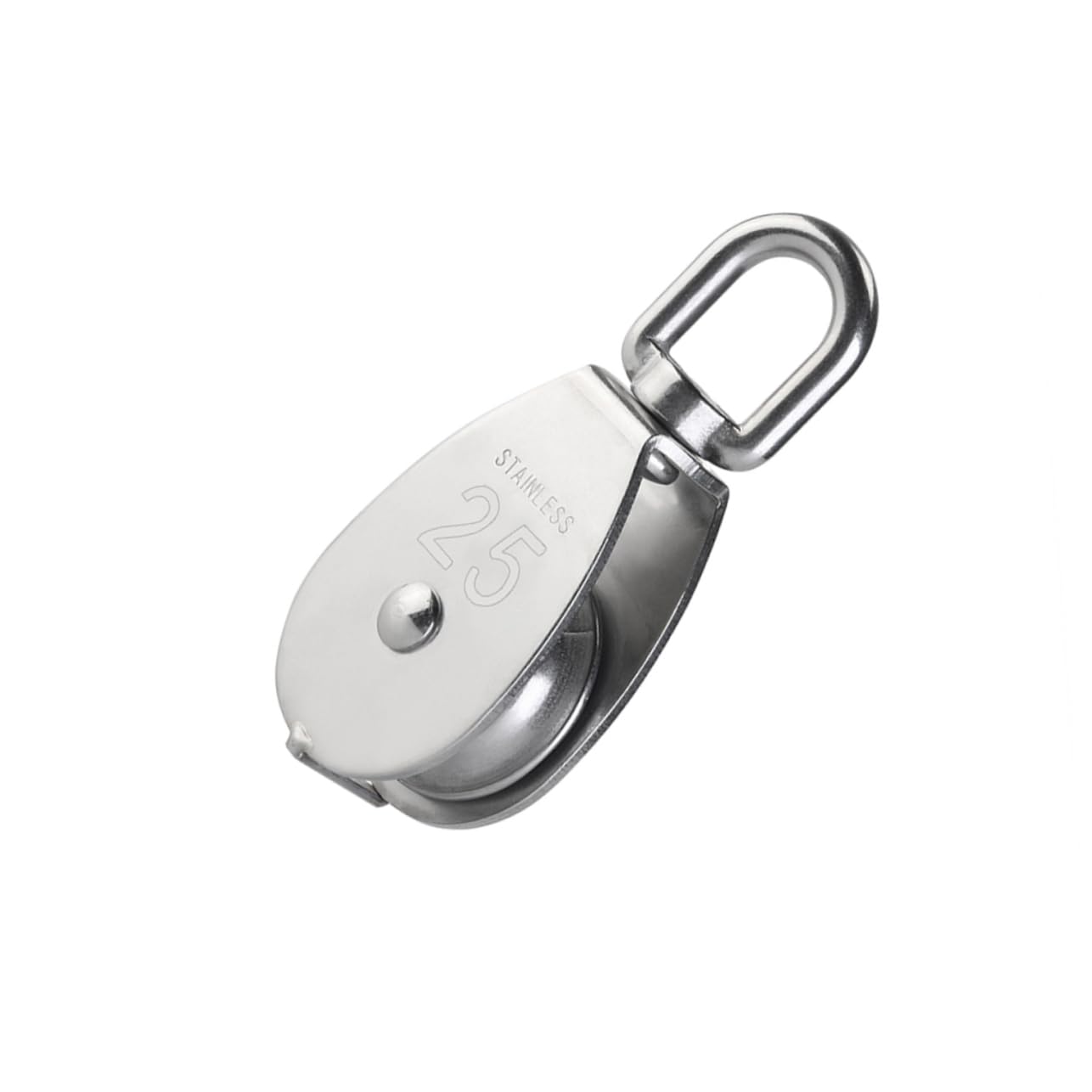 HAWILLOSCH 25mm Roller Single Swivel Pulley Stainless Steel M25 Size 150kg Max Load Silver Versatile Pulley