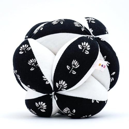 Image of B4BRAIN Clutch Ball for 0-1 Year Babies with Rattle for Brain Development Soft Plush Cotton Best Toys for Babies Kids Infants, Kickball (Multicolor)