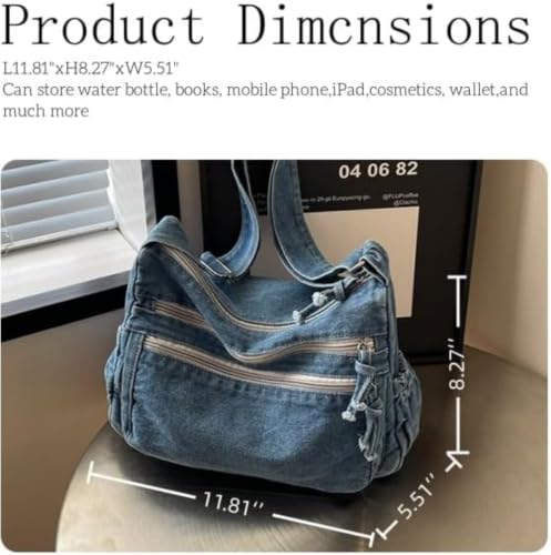 Image of Denim Purses for Women Denim Crossbody Handbags Jean Casual Lightweight Shoulder Tote Purse