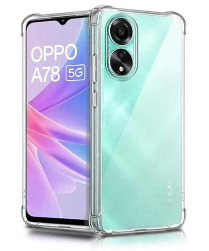 Image of WOW IMAGINE Clear Back Cover Case for Oppo A78 5G | Shockproof Soft TPU Case | Cushioned Edges for Ultimate Protection Back Cover Case - Transparent