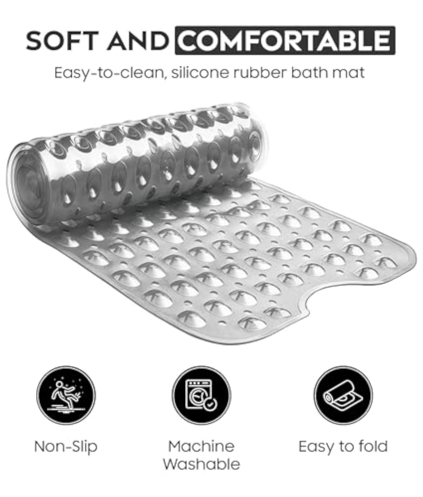 Non Slip Bath Mat, Extra Long Shower Mat